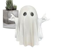 Ghost Decor, Halloween Tabletop Decoration, Rock Ghost Figurine, Handcrafted Spooky Accent, Compact Seasonal Display, 4.92 X 3.54 X 4.53 Inches, Ideal for Bedroom Living Room Kitchen Yard Party Garden