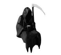 Ghost Decor, Resin Statue, Cute Mini Figurilla de Halloween Ornament Holding Cup Design, Spooky Tabletop Escultura Decoración Acento, Figura fantasma para el patio de la casa