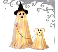 Ghost Decor Spooky With LED Lights Warm Glow Outdoor Lawn Ornament | Decoración de fantasmas para fiestas y fiestas de Halloween