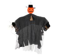 Ghost Decoration, Tree Ornament, Movable Arms Ceiling Hanging Gauze Fabric Lightweight Design Orange Color Gray Option Spooky Theme, Halloween Decoration for Outdoor, Wall