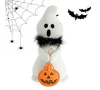 Ghost Decorations, Cute Ghost Collectible Figurines with Scarf, Poliéster Soft Collectible Dolls Home Decor Photo Props, Halloween Decoration for Bedroom, Living Room, Apartment and Car, 10.63