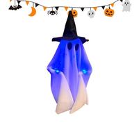 Ghost Decorations - Talking Walking Figurine Brings Halloween To Life | Cute Spooky Realistic Battery Operated Witch Hat Ghost Lighted | For Garden Porch Patio Lawn, Yard Home Party Haunted House, Hal