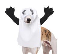 Ghost Dog Halloween Disfraz - Traje de vestido de compañía caprichoso, perro fantasma Cloak | Halloween Disfraz para gatos perros de fiesta Trick evento Walk Photo Shot SHOTY Look Props Night