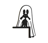 Ghost Door Frame Decor - Spooky Sitter | Hand-Painted Wooden Peeking Ghost Silhouette, Cute Floating Spirit Corner Accent For Interior Doorways And Shelves; Perfect For Halloween And Gothic Homes