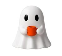 Ghost Drinking Coffee Statue - Cute Resin Figurine Ornament | Spooky