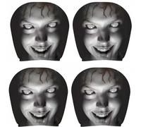 Ghost Face - Fundas para reposacabezas de coche, paquete de 2 fundas para reposacabezas de asiento con cara aterradora para decoración interior del vehículo, accesorios universales de poliéster para