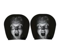 Ghost Face Headrest Covers - Elastic Vehicle Headrest Protector 2 Pieces