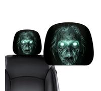 Ghost Face Headrest Covers, Horror Car Seat Protector, Universal Pair