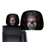 Ghost Face Headrest Covers, Horror Car Seat Protector, Universal Pair