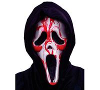 Ghost Face Scream - Máscara de zombi sangrante con bomba, para Halloween, sangriento, terror, color: blanco