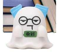 Ghost Figurine, Small Halloween Resin Sculpture, 2.17 to 2.64 Inches Hand Painted & Sturdy Design, Cute Decorative Ornament for Display Cabinet, Bedroom, Living Room, Dressing Table, Nightstand