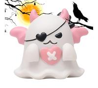 Ghost Figurine, Small Halloween Resin Sculpture, 2.17 to 2.64 Inches Hand Painted & Sturdy Design, Cute Decorative Ornament for Display Cabinet, Bedroom, Living Room, Dressing Table, Nightstand