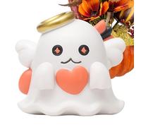 Ghost Figurine, Small Halloween Resin Sculpture, 2.17 to 2.64 Inches Hand Painted & Sturdy Design, Cute Decorative Ornament for Display Cabinet, Bedroom, Living Room, Dressing Table, Nightstand