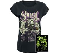 Ghost Fog YK - GITD Mujer Camiseta Negro S 100% algodón Glow-In-The-Dark Ancho