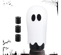 Ghost Gear Shift Knob, Manual Shifter Head Ghost Design, Resin Vehicle Interior Mod for Halloween Car Decoration with Threaded Adapters for Racing Travel Daily Commute Use, White