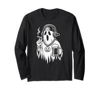 Ghost Halloween Beer Cigarette Hip Hop Hombres Mujeres Manga Larga