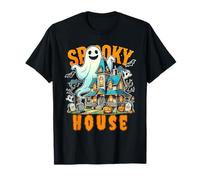 Ghost Haunted House Midnight Spooky Ghost Vintage Halloween Camiseta