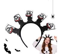 Ghost Headband, Spooky Sequined Hairband, Flexible Sparkling Ghost Headpiece for Stage Performance, Cosplay, Halloween Party, Wedding, Disfraz Accessory, and Add Performance