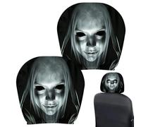 Ghost Headrest Covers | 2-Piece Halloween Car Headrest Protector Set |