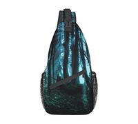 Ghost Hid Behind The Trees Happy Halloween Sling Bag, Mochila de Hombro Paquete de Cofre Causal Crossbody Daypack para Mujeres Hombres Senderismo Viajes