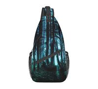 Ghost Hid Behind The Trees Winter Ski Crossbody Bag Men's Chest Cross Body Bag, Ligero, para Senderismo y Viajes