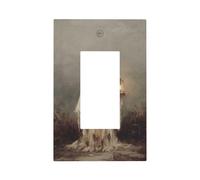 Ghost Holding A Candle Light Switch Wall Plate Cover Single Rocker 1 Gang Decorator Outlet Receptacle Covers for Home Kitchen Room Bathroom Decor