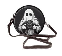 Ghost Holding A Video Camera - Bolso cruzado redondo de piel para mujer