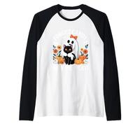 Ghost Holding Black Cat Floral Forget Candy Regálame un Gato Camiseta Manga Raglan