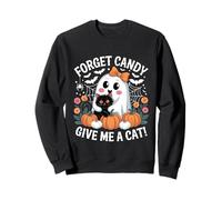 Ghost Holding Black Cat Floral Forget Candy Regálame un Gato Sudadera
