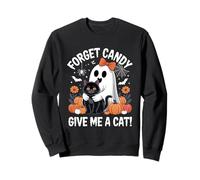 Ghost Holding Black Cat Floral Forget Candy Regálame un Gato Sudadera