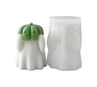 Ghost Holding - Molde de silicona de calabaza - Molde de resina 3D para hacer velas, molde de jabón para manualidades, moldes de fundición epoxi para posavasos (wh ITE)