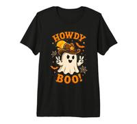 Ghost Howdy Boo Cowboy Disfraz Divertido de Halloween para Mujeres y Hombres Camiseta Premium