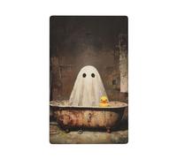 Ghost in A Bathtub with A Rubber Ducky Single Toggle Blank Wall Plate Light Switch Cover Decorative 1 Gang for Kitchen Room Bathroom Size 11.4x7cm