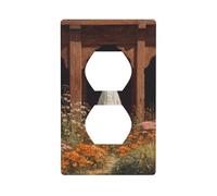 Ghost in The Flower - Cubierta decorativa para interruptor de luz, 1 banda, placa de pared para cocina, baño, tamaño 7 x 11,4 cm