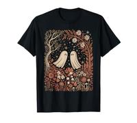 Ghost In The Flower Forest Halloween Spooky Season Vintage Camiseta