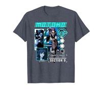 Ghost in The Shell Stand Alone Complex Section 9 Motoko Shot Camiseta, Hombre, Azul Jaspeado, L