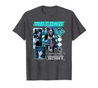 Ghost in The Shell Stand Alone Complex Section 9 Motoko Shot Camiseta, Hombre, Jaspeado Oscuro, S