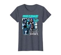 Ghost in The Shell Stand Alone Complex Section 9 Motoko Shot Camiseta, Mujer, Azul Jaspeado, L
