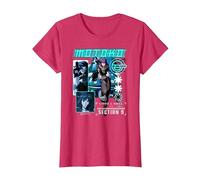 Ghost in The Shell Stand Alone Complex Section 9 Motoko Shot Camiseta, Mujer, Rojo Jaspeado, M