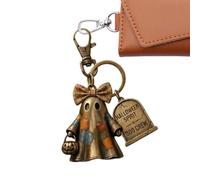 Ghost Keychain - Vintage Boo Crew Key Holder, Cute Funny Halloween Keychain Charm for Bag Purse Wallet Backpack | Spooky Key Ring Accessory for Party Holiday School Office Travel Everyday Carry