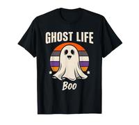 Ghost Life Retro Lindo Fantasma de Halloween Camiseta