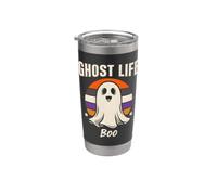 Ghost Life Retro Lindo Fantasma de Halloween Vaso térmico de acero inoxidable de doble pared