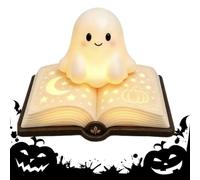 Ghost Light - Cute Resin Reading Book LED Lamp, Halloween/Year-Round Decor