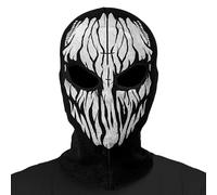 Ghost Máscara pasamontañas para moto, táctica, resistente al viento, máscara de esquí para casco o airsoft, combinación para juegos de rol, Halloween y cosplay (DE/NL/SE/PL, alfanumérico, talla única