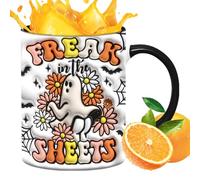 Ghost Mug - Ceramic Cup | 3D Milk Cup With Handle | 350ml Spooky Tea Mug For Home School Table Centerpieces