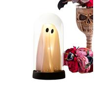 Ghost Night Light - Polystyrene & Polyester, 7.48x3.74in Light Up Ghost Energy-Efficient LED | Battery Operated Colorful & Warm White Ambiance Decor, Festive Tabletop, Mantel, Kitchen Lighting