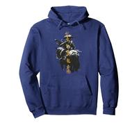 Ghost of Yotei Atsu Lone Mercenary with Golden Kanji Sudadera con Capucha, Unisex para Adultos, Azul Marino, XL