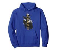 Ghost of Yotei Atsu Lone Mercenary with Golden Kanji Sudadera con Capucha, Unisex para Adultos, Azul Real, XXL