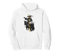 Ghost of Yotei Atsu Lone Mercenary with Golden Kanji Sudadera con Capucha, Unisex para Adultos, Blanco, S