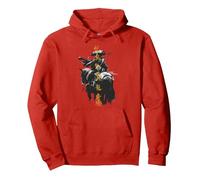 Ghost of Yotei Atsu Lone Mercenary with Golden Kanji Sudadera con Capucha, Unisex para Adultos, Rojo, L
